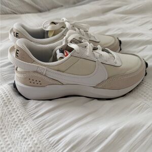 Nike Women's Beige and White Sneakers